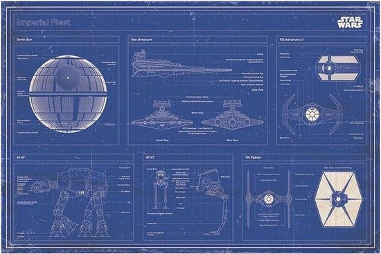 STAR WARS - Poster 61X91 - Blueprint Imperial Fleet