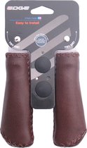Handvatset Leer - mat Donkerbruin - 2*135 mm (op
