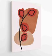 Botanical abstract art backgrounds vector. Summer square banner 4 - Moderne schilderijen – Vertical – 1931385656 - 50*40 Vertical