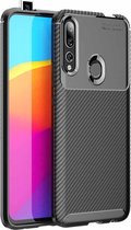 Beetle Series Carbon Fiber Texture Shockproof TPU Case voor Huawei Y9Prime 2019 / P smart Z (Zwart)