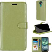 Voor Nokia 7.2 Pure Color Horizontale Flip PU lederen tas met houder & kaartsleuven & portemonnee & fotolijst (groen)