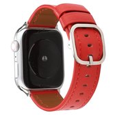 Voor Apple Watch Series 5 & 4 44mm / 3 & 2 & 1 42mm moderne gesp lederen band (rood)
