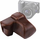 Full Body Camera PU lederen tas tas met riem voor Sony NEX 5N / 5R / 5T (16-50mm / 18-55mm lens) (koffie)