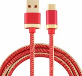 3A USB naar micro-USB tweekleurige gevlochten datakabel, kabellengte: 1m (rood)