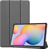 Voor Galaxy Tab S6 Lite 10,4 inch Custer-patroon Pure kleur Horizontale flip lederen tas met drievoudige houder (grijs)