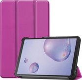 Voor Galaxy Tab A 8.4 (2020) Custer-patroon Pure kleur Horizontale flip lederen tas met drievoudige houder (paars)