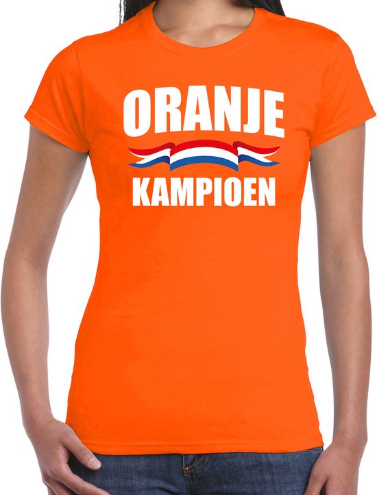 Oranje t-shirt oranje kampioen voor dames - Holland / Nederland supporter  shirt EK/ WK M | bol.com