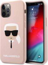 Roze hoesje van Karl Lagerfeld - Backcover - iPhone 12 Pro Max - Karl's Head