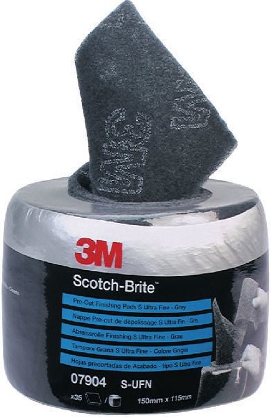 3M 07904 Scotch-Brite - Schuurpads - AUFN Grijs - Pre-Cut - 115x150mm | bol