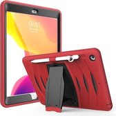 Voor Galaxy Tab S6 10.5 T860 / T865 / T867 2019360 graden rotatie pc + siliconen beschermhoes met houder en handriem (rood)