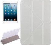Transformers Style Silk Texture Horizontale Flip Effen Kleur Leren Case met Houder voor iPad mini 4 (Zilver)