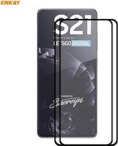 2 STUKS Voor Samsung Galaxy S21 5G ENKAY Hoed-Prins Volledige Lijm 0.26mm 9 H 2.5D Gehard Glas Volledige dekking Film Ondersteuning Vingerafdruk Unlock