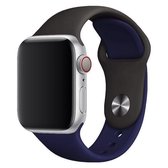 Dubbele kleuren siliconen horlogeband voor Apple Watch Series 3 & 2 & 1 42 mm (donkergrijs + blauw)