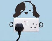 4 STUKS Cartoon Schattige Puppy Decoratieve Schakelaar Muursticker PVC Waterdichte Sticker (Grootte: 15x13cm)