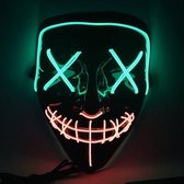 Halloween Festival Party X Face Seam Mouth Two Color LED Luminescence Mask (Green Orange)