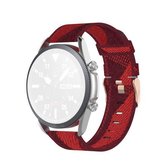 Voor Galaxy Watch 3 45 mm geweven nylon getextureerde band, maat: gratis maat 22 mm (rood)