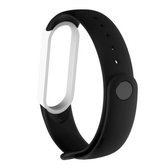 Voor Xiaomi Mi Band 5 siliconen vervangende horlogeband (zwart wit)