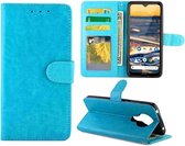 Voor Nokia5.3 Crazy Horse Texture Leather Horizontale Flip Beschermhoes met Houder & Kaartsleuven & Portemonnee & Fotolijst (babyblauw)