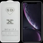 9H 5D Full Glue Full Screen gehard glasfilm voor iPhone XR / 11 (wit)