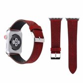 Voor Apple Watch Series 3 & 2 & 1 42 mm Simple Fashion echt lederen horlogebandje met gatenpatroon (rood)