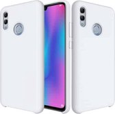 Effen kleur vloeibaar siliconen valbestendig beschermhoesje voor Huawei Honor 10 Lite (wit)