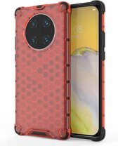 Voor Huawei Mate 40 Pro + schokbestendige honingraat pc + TPU beschermhoes (rood)