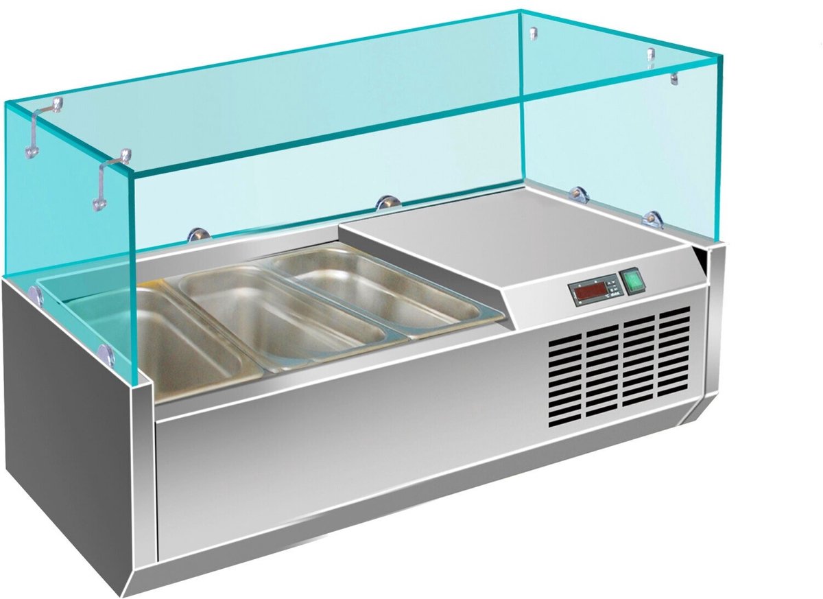Koelvitrine - Glazen Opzet - 3x GN 1/3 - Saro VRX955/380 323-1029 - Horeca & Professioneel