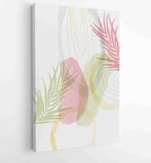 Summer tropical wall arts vector. Palm leaves, coconut leaf, monstera leaf, line arts 3 - Moderne schilderijen – Vertical – 1922500763 - 115*75 Vertical