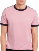Fred Perry Ringer T-shirt - Mannen - roze - wit - zwart