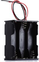 LandaTianrui LDTR-DJ003 6 x AA batterijen Case opslag houder met 15cm kabel voor Arduino (zwart)