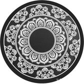 Ronde Lotus Car Mat (kleur: zwart)