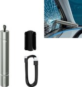 Baseus 2200mAh Saviour Window Breaking Flashlight met vaste voet en USB naar Micro USB oplaadgegevenskabel (lichtgroen)