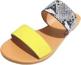 Dames platte pantoffelsandalen, maat: 37 (geel)