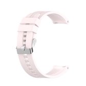 Voor Huawei Watch GT 2 42mm siliconen vervangende polsband horlogeband met zilveren gesp (drijfzand roze)