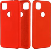 Voor Google Pixel 4a Pure Color Liquid Silicone Shockproof Full Coverage Case (Rood)