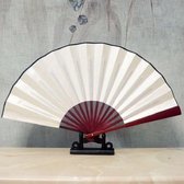 8 inch pure kleur blanco zijden doek opvouwbare ventilator Chinese stijl kalligrafie schilderij fan (wit)