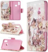 Voor Galaxy A10s 3D Patroon Gekleurde Tekening Horizontale Leren Flip Case met Houder & Kaartsleuven & Portemonnee (Kitten)