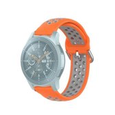 Voor Huawei Watch GT2 / Honor Magic Watch 2 46mm Universal Sports Tweekleurige siliconen vervangende polsband (oranje grijs)