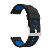 Voor Samsung Galaxy Watch 3 41mm drie rijgaten siliconen vervangende band horlogeband (blauw blauw)