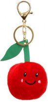 Leuke uitdrukking fruit en groente pluche pop sleutelhanger tas hanger (appel)