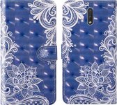 Voor Nokia 2.3 3D-schilderij Gekleurd tekeningpatroon Horizontaal Flip TPU + PU-lederen hoes met houder & kaartsleuven & portemonnee & lanyard (wit kant)