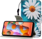 Voor Huawei P40 Lite E Gekleurde Tekening Horizontale Flip Leren Case met Houder & Kaartsleuf & Portemonnee (Chrysanthemum)