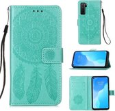 Voor Huawei Nova 7 SE Dream Catcher Afdrukken Horizontale Flip Leren Case met Houder & Kaartsleuven & Portemonnee & Lanyard (Groen)