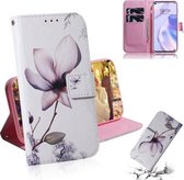 Voor Huawei P40 Lite 5G Gekleurde Tekening Horizontale Flip Leren Case met Houder & Kaartsleuf & Portemonnee (Magnolia Bloem)