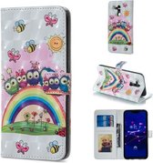 Owl Family Pattern Horizontale Flip Leren Case voor Huawei Mate 20 Lite, met houder & kaartsleuven & fotolijst & portemonnee
