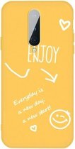 Voor OnePlus 8 Enjoy Smiley Heart Pattern schokbestendig TPU-hoesje (geel)