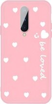 Voor OnePlus 8 Small Smiley Heart Pattern schokbestendig TPU-hoesje (roze)