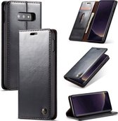 CaseMe-003 PU + PC Business Style Crazy Horse Texture Horizontale Flip Leather Case voor Galaxy S10e, met houder & kaartsleuven & portemonnee (zwart)