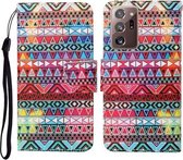 Voor Samsung Galaxy Note20 Ultra Gekleurde Tekening Patroon Horizontale Flip Leren Case met Houder & Kaartsleuven & Portemonnee & Lanyard (Tribal Etnische Stijl)