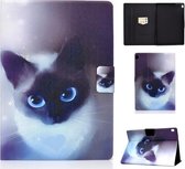 Voor Lenovo Tab M10 HD TB-X505F Gekleurde Tekening Horizontale Flip Leren Case met Houder & Kaartsleuven & Slaap / Wekfunctie (Blue Eyed Cat)